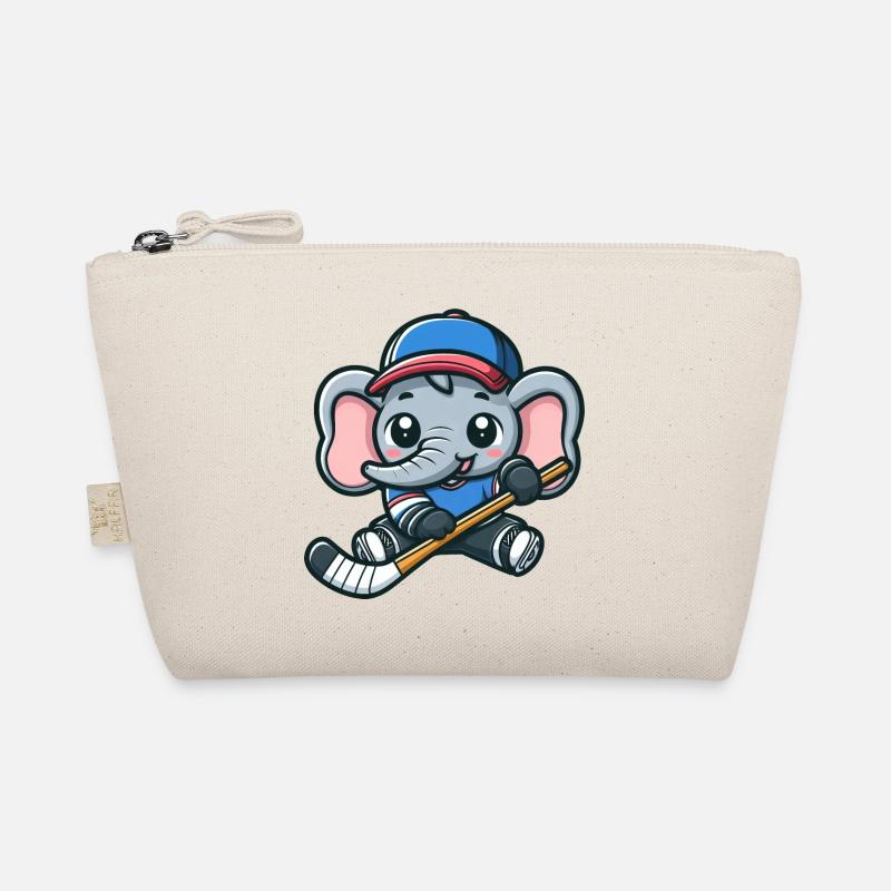 Süßer Elefant Eishockey Comic Design Bio-Täschchen