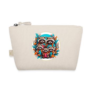 Mignon adorable raton laveur famille - Trousse biologique - nature - Devant
