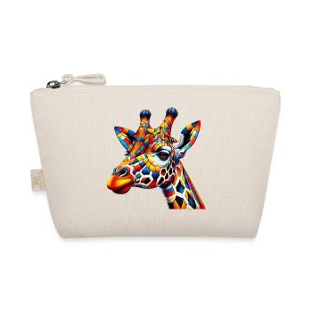 Giraffe colored and painted like Harlequin - Organic Pouch - nature - Front