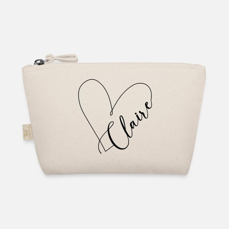 Claire Name Heart Line Organic Pouch