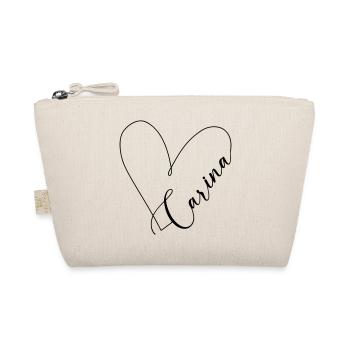 Carina Name Heart Line - Organic Pouch - nature - Front