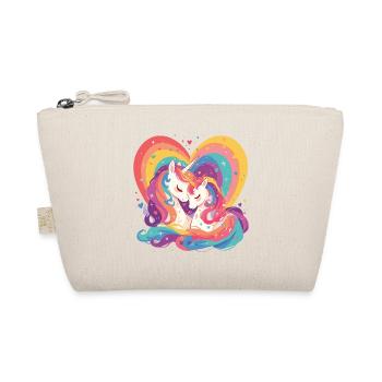 Unicorn Heart Love Cuddle Hug Cute Cute - Organic Pouch - nature - Front