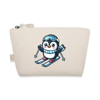 Pinguin Skifahrer Wintersport Abenteuer - Bio-Täschchen - Natur - Vorne