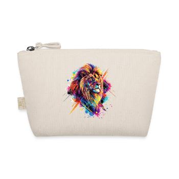 Lion Colorful Lion Head Colorful Predator Art - Organic Pouch - nature - Front