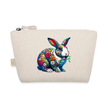 Hase mit Blumen geschmückt - Bio-Täschchen - Natur - Vorne