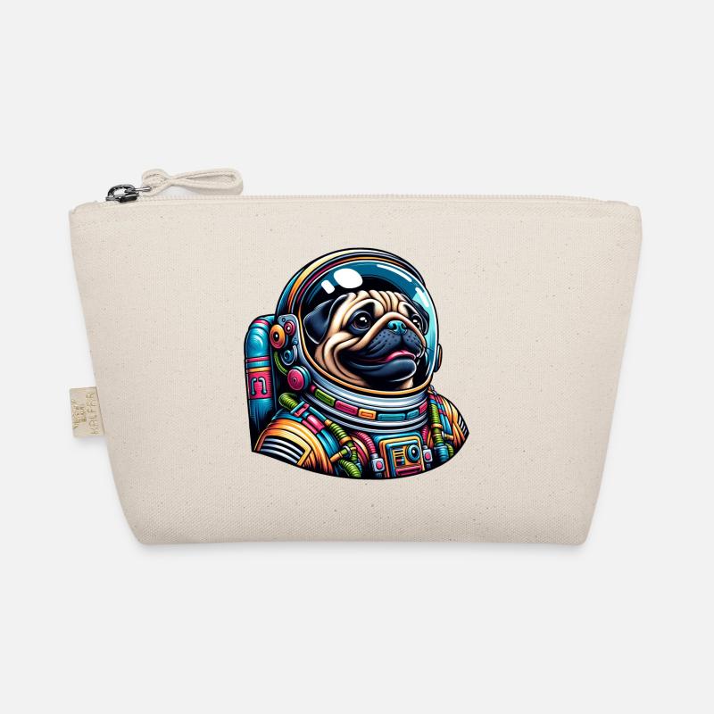 Colorful Pug Astronaut in Space Organic Pouch