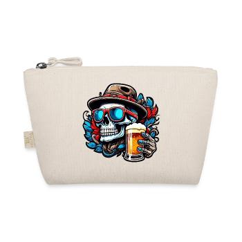 Skull / Totenkopf / Skelett / Gothic / Tattoo - Bio-Täschchen - Natur - Vorne