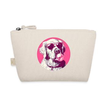 Golden Retriever mit Sonnenbrille und Kaugummi - Bio-Täschchen - Natur - Vorne