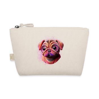 pug dog friend cuddle girl 3D nursery - Organic Pouch - nature - Front