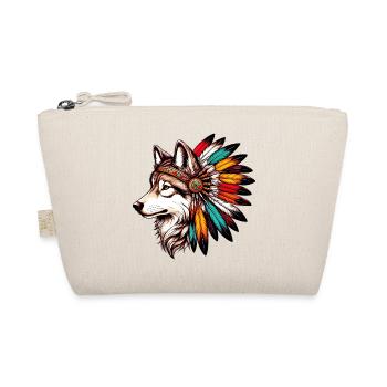 American Indian Wolf American Red Skin - Organic Pouch - nature - Front