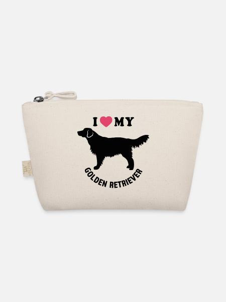 I love my Golden retriever - Organic Pouch - nature