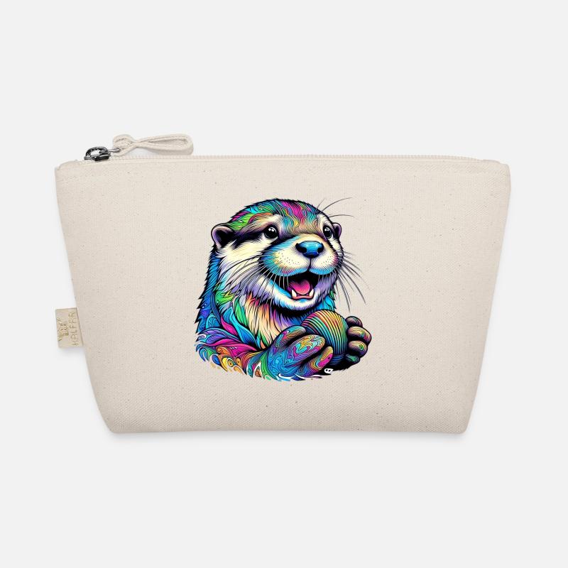 Fischotter mit Panzer Bio-Täschchen