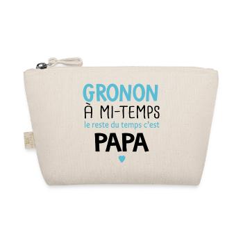 Grognon à mi temps cadeau bébé enfant - Trousse biologique - nature - Devant