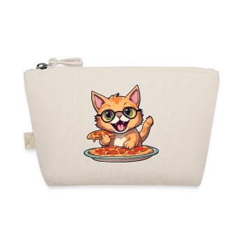 Katze loves Pizza - Bio-Täschchen - Natur - Vorne