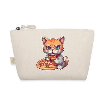 Katze loves Pizza - Bio-Täschchen - Natur - Vorne