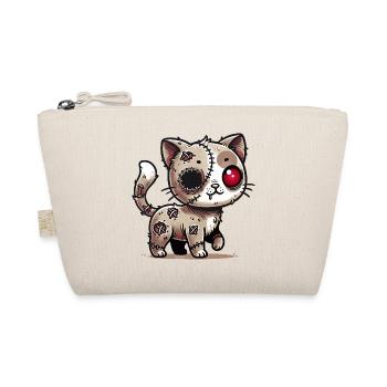 creepy zombie kawaii cat for Halloween fun - Organic Pouch - nature - Front