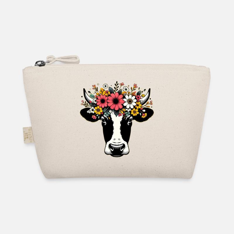 Kuh mit Blumen Bio-Täschchen