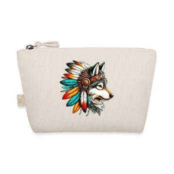American Indian Wolf American Redskin - Organic Pouch - nature - Front