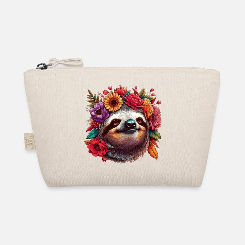 Sloth with Flowers Organic Pouch