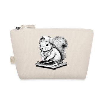 cooles Eichhörnchen-Motiv als DJ mit Kopfhörer - Bio-Täschchen - Natur - Vorne