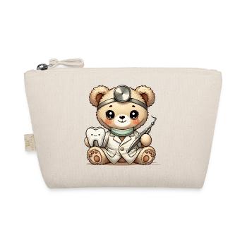 Stuffed Toy Teddy Dentist with Cute Tooth - Organic Pouch - nature - Front