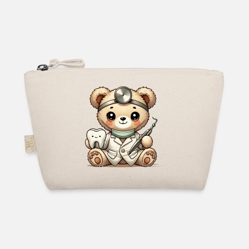 Stuffed Toy Teddy Dentist with Cute Tooth Organic Pouch