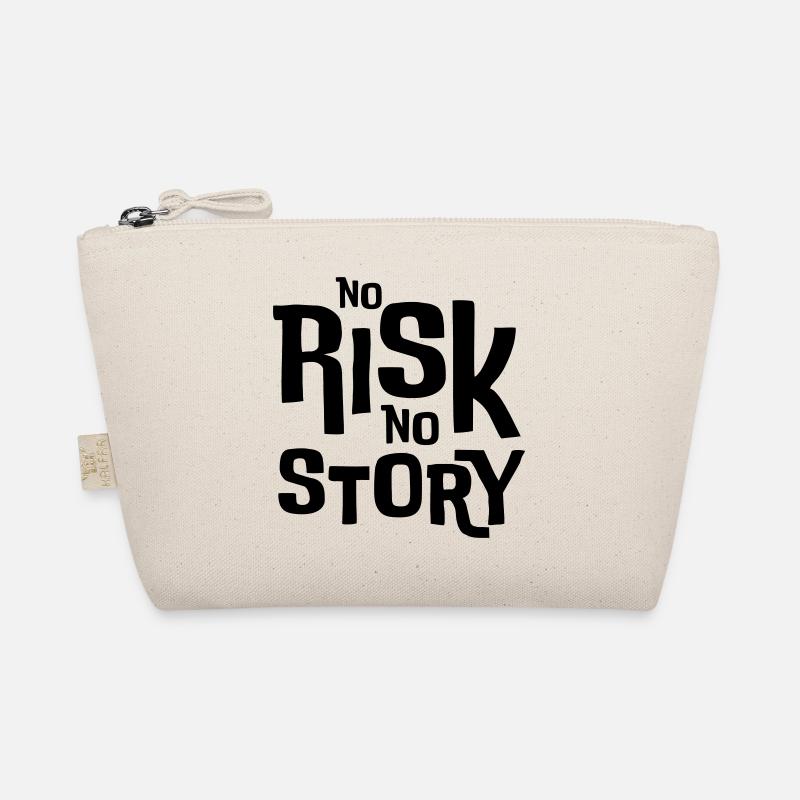 No Risk No Story – Statement T-Shirt - Bio-Täschchen - Natur
