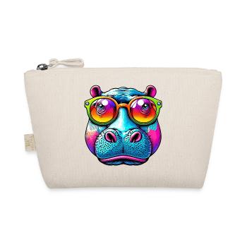 Hippopotamus with sunglasses - Organic Pouch - nature - Front