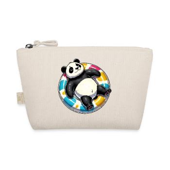 A relaxed panda on a swimming ring - Organic Pouch - nature - Front