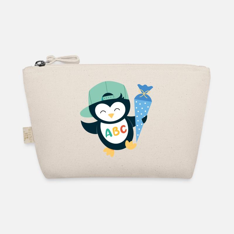 Pinguin mit Schultüte Einschulung Schulkind Bio-Täschchen