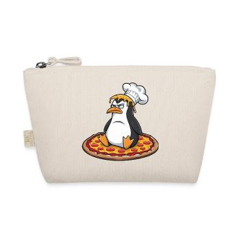 Cute Penguin Chef Pizza Cartoon Clumsy - Organic Pouch - nature - Front