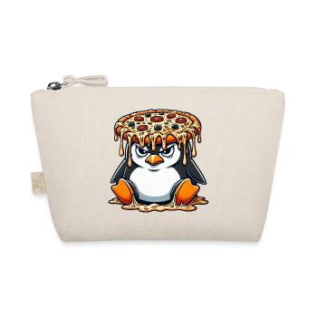 Süßer Pinguin Koch Cartoon Pizza Tollpatsch - Bio-Täschchen - Natur - Vorne