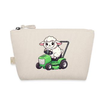 Funny Sheep Lawn Mower Farmer Lamb Grass - Organic Pouch - nature - Front
