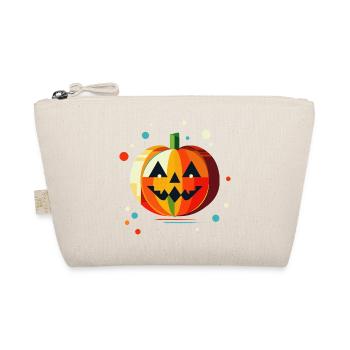 Geometric Halloween pumpkin in bright colors - Organic Pouch - nature - Front