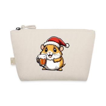 Hamster Weihnachten Bier - Bio-Täschchen - Natur - Vorne