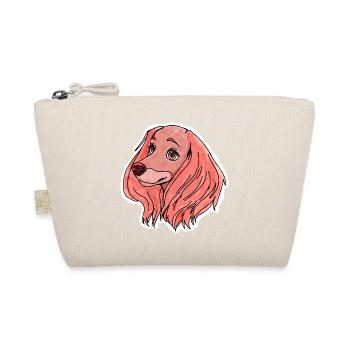 Pink dog with floppy ears - Organic Pouch - nature - Front