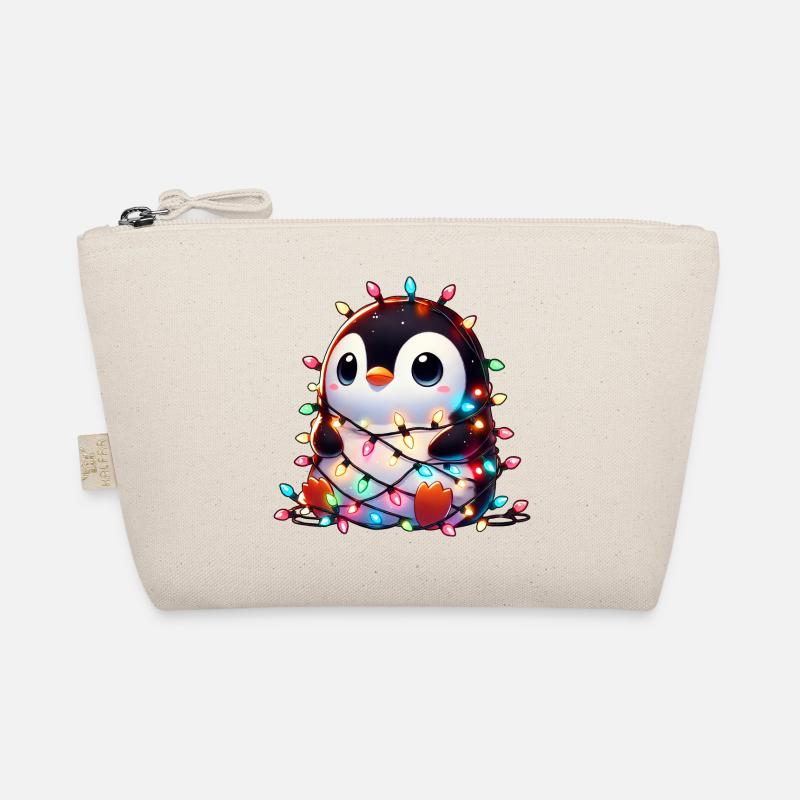 Clumsy Christmas penguin tangled in Organic Pouch