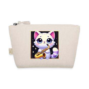 Conception de dessin animé de chat de saxophone mignon - Trousse biologique - nature - Devant