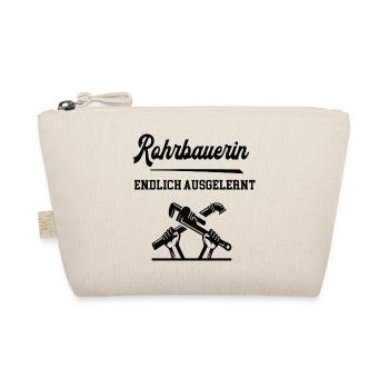 Rohrbauerin Ausbildung Bestanden Azubi Straßenbau - Bio-Täschchen - Natur - Vorne
