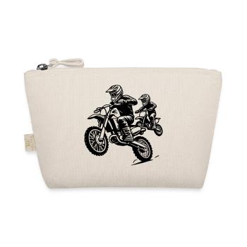 Motocross Family Ride - Father and Child Together - Organic Pouch - nature - Front