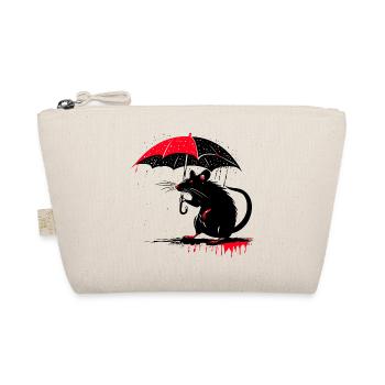 Rat with umbrella – bad weather - Organic Pouch - nature - Front