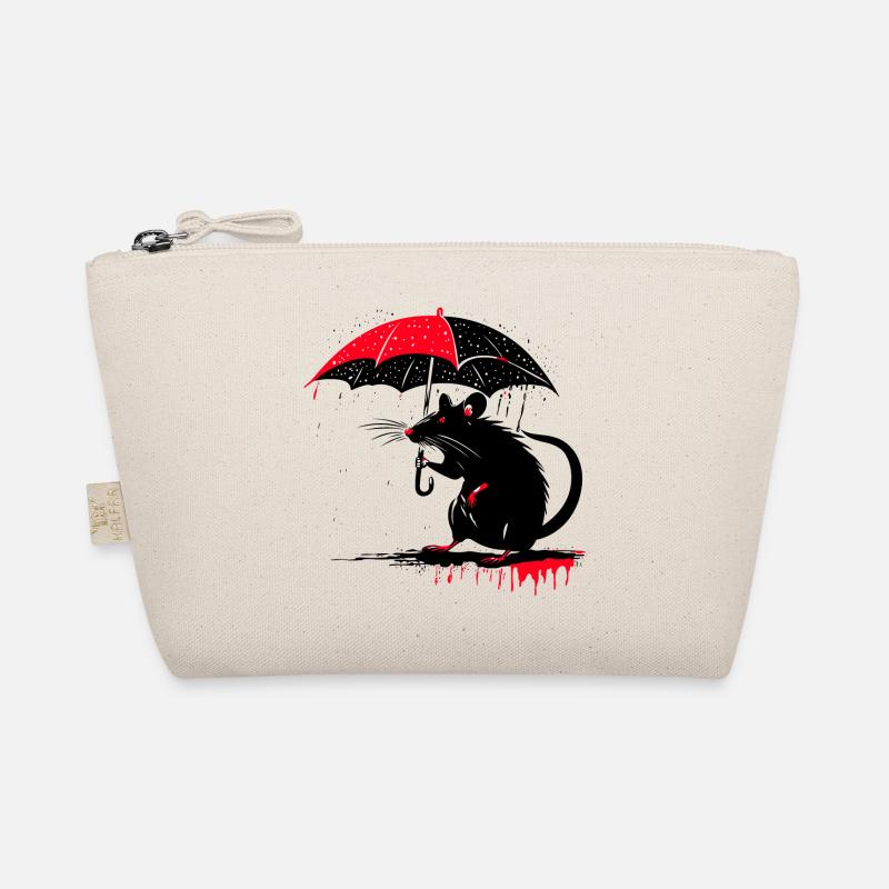 Rat with umbrella – bad weather Organic Pouch