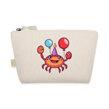 Crab Crab Birthday Comic Cute - Organic Pouch - nature - Front