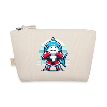 Shark Boxing Champion Cartoon Design - Organic Pouch - nature - Front