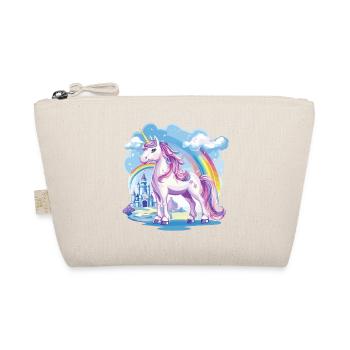 Einhorn Regenbogen Schloss Bunt Magie Fantasie - Bio-Täschchen - Natur - Vorne