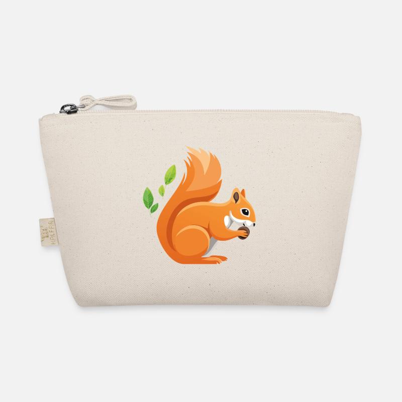 Playful squirrel print with leaves Organic Pouch