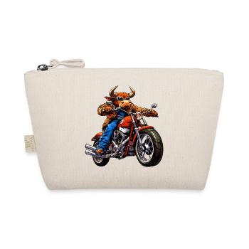 Stiere Motorrad / Motorradfahrer Stier - Bio-Täschchen - Natur - Vorne