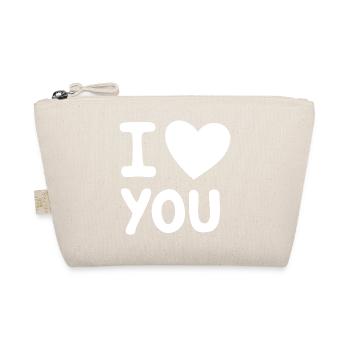 I Love You, White - Organic Pouch - nature - Front