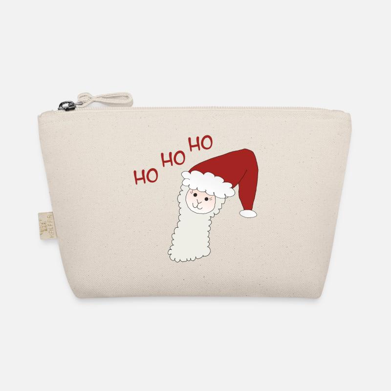 Ho ho ho - Weihnachtsalpaka - Bio-Täschchen - Natur