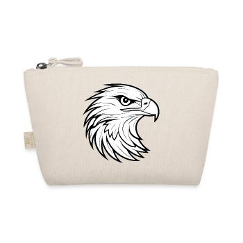Caricatural Eagle Portrait with Strong Lines - Organic Pouch - nature - Front